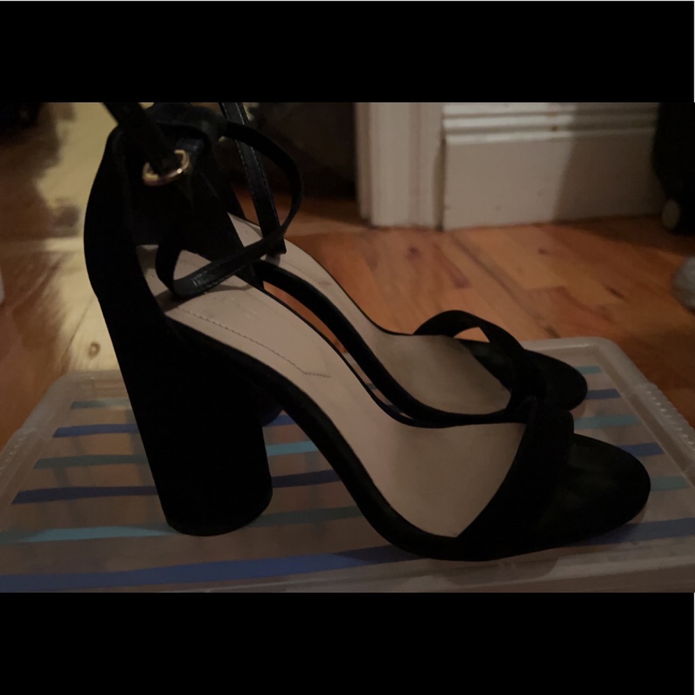 Black Suede Block Heel